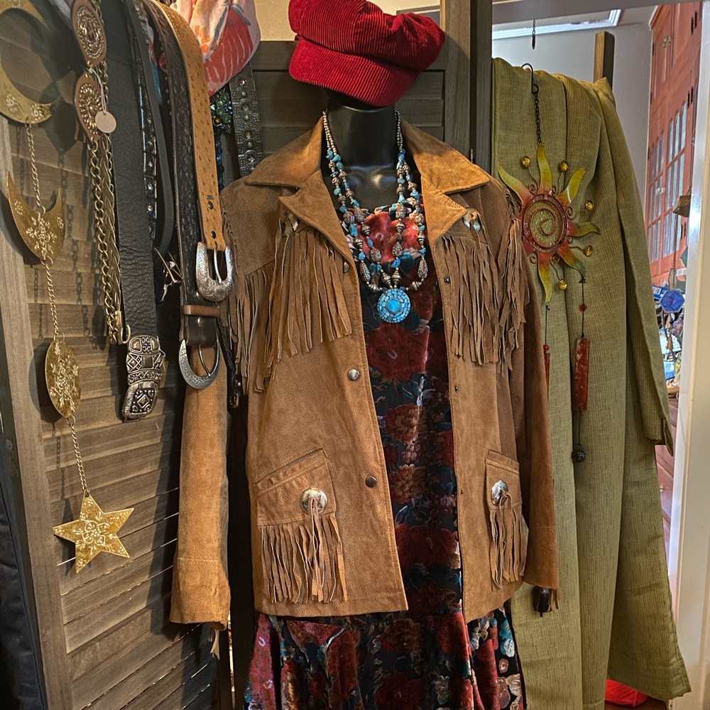 Leather Suede Fringe Jacket
